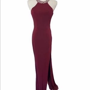 Burgandy/ wine evening dress , City Triangles-3